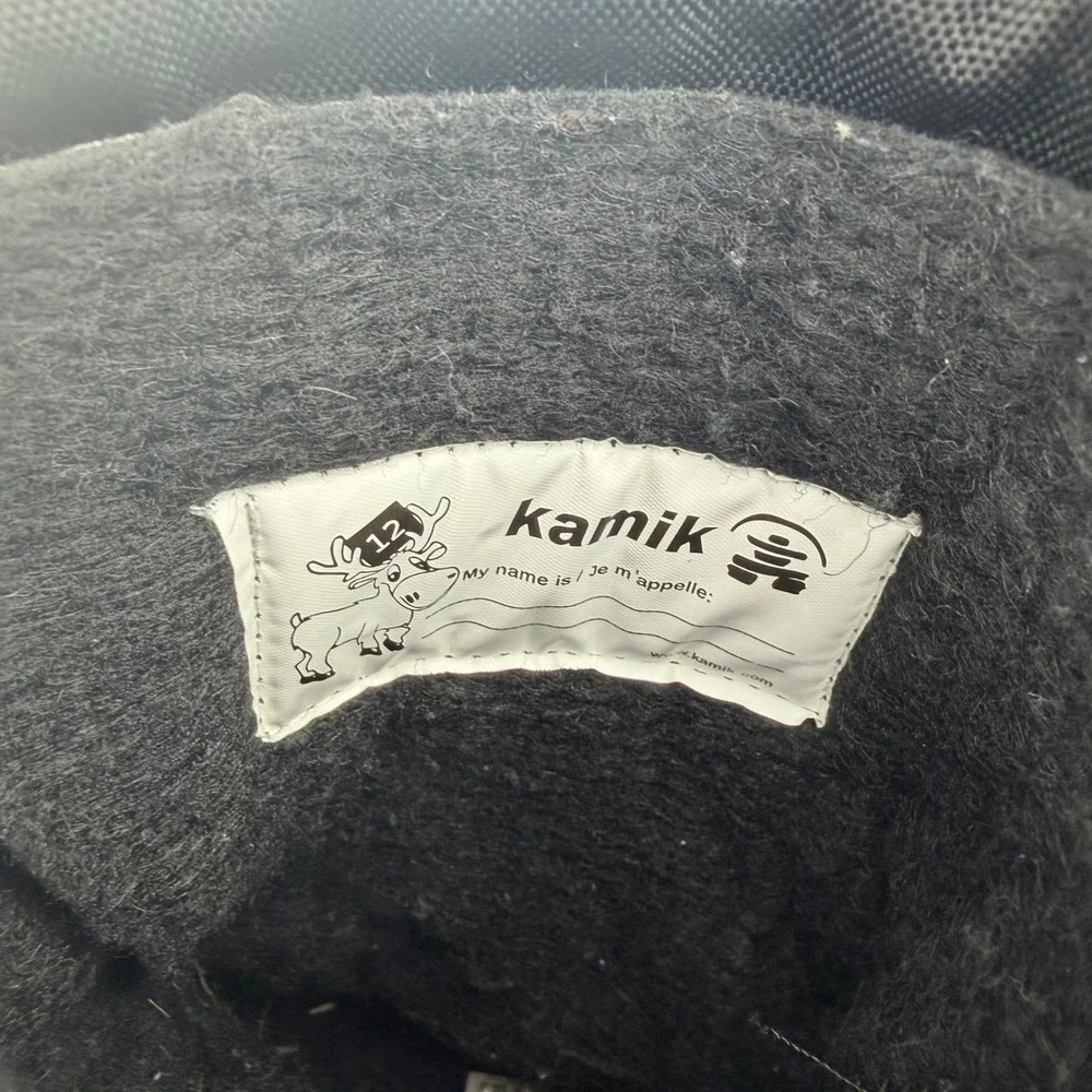 Kamik Kids Waterproof Winter Snow Boots Black Insulated Felt‎ Lined Size 12